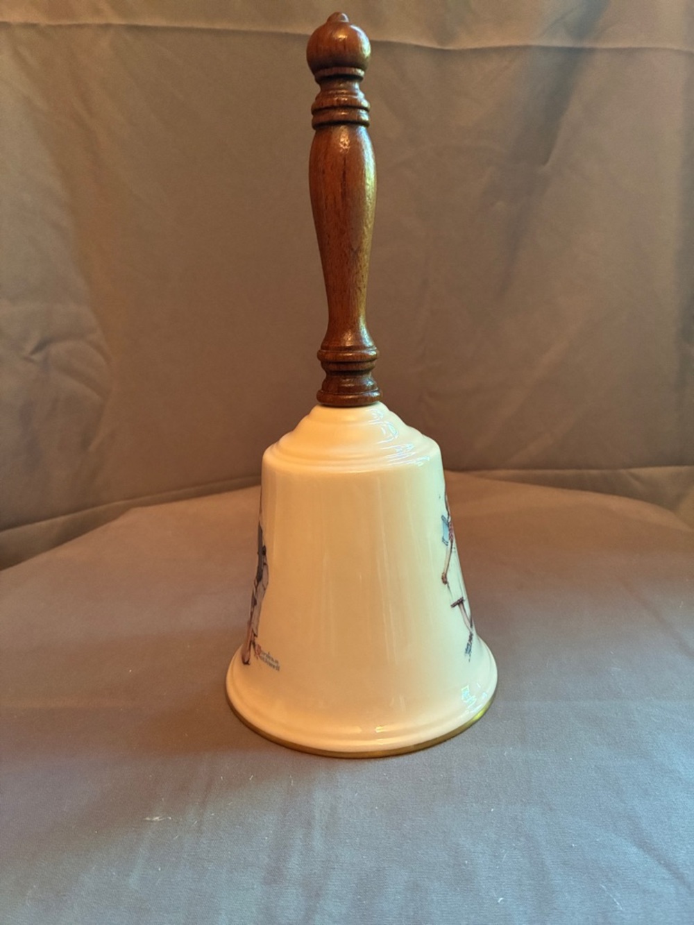 Gorham “Beguiling Buttercup” Porcelain Bell in Cream and Gold, 9” tall - Picture 3 of 7